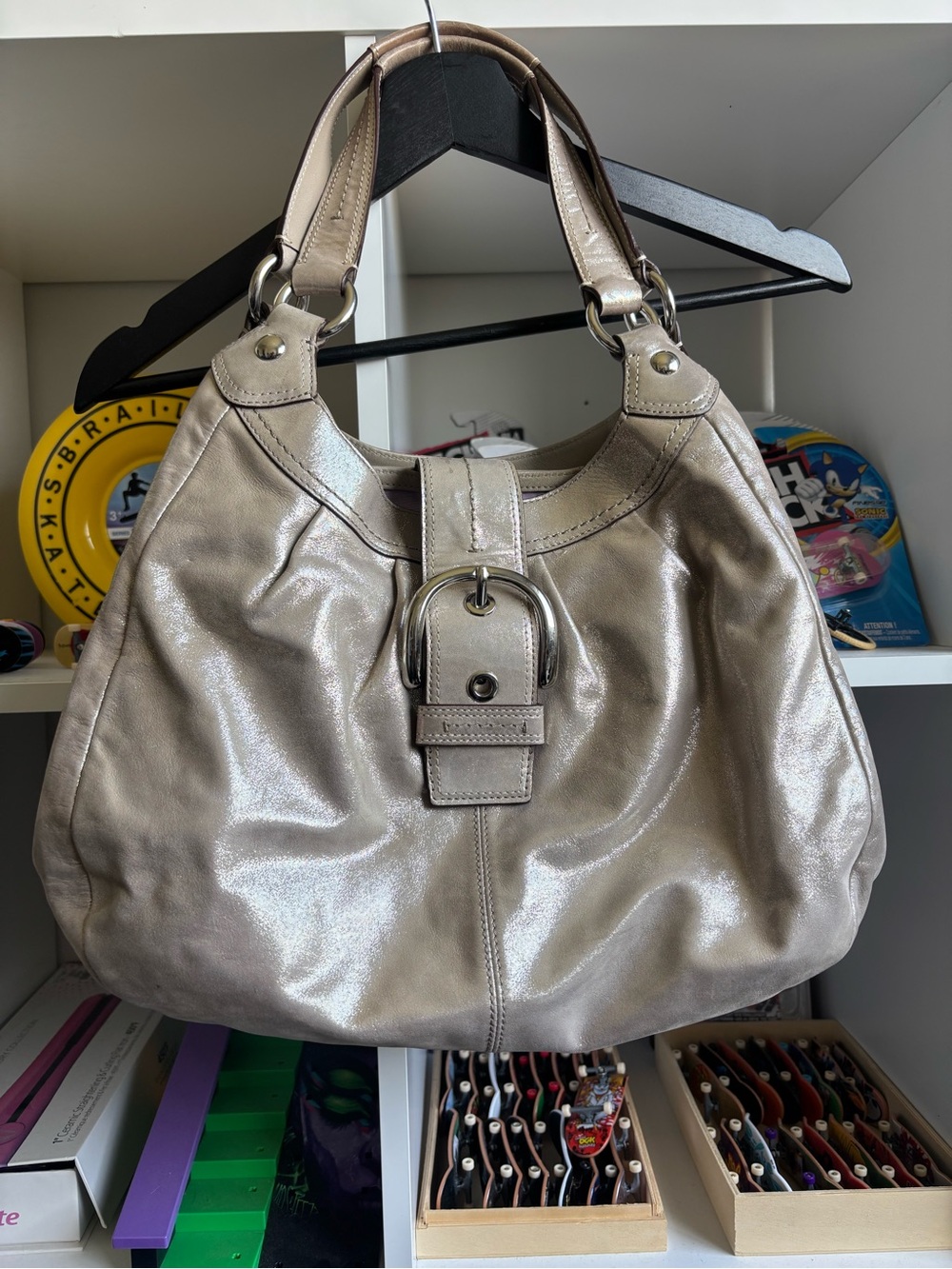 Coach soho lynn champagne Leather Shoulder Bag